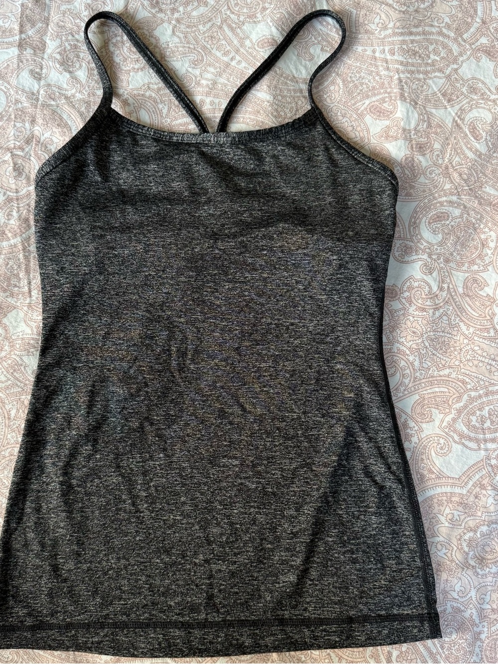 lululemon athletica Gray Heathered Strappy Tank Top